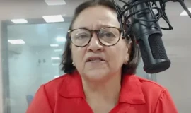 Fátima Bezerra (PT) durante entrevista para 95 FM de Caicó. Foto: Reprodução